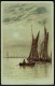 "Sailing Boats At Dusk",  Posted 1904 (light "LONG STRATTON" Sq Circle). - Sailing Vessels