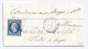 N° 14 BLEU NAPOLEON SUR LETTRE LA FERTE GAUCHER SEINE ET MARNE POUR COUSANCES AUX FORGES MEUSE / 14 AVRIL 1856 - 1849-1876: Période Classique