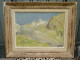 CHAMONIX  GLACIER DU TRE LA TETE  HAUTE SAVOIE TABLEAU MONTAGNE  AIGUILLES DES GLACIERS PAR L. SALOMON EN 1952 - Olii