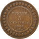 Monnaie, Tunisie, Muhammad Al-Nasir Bey, 5 Centimes, 1908, Paris, TTB, Bronze - Túnez