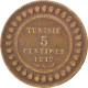 Monnaie, Tunisie, Muhammad Al-Nasir Bey, 5 Centimes, 1912, Paris, TTB, Bronze - Tunisie