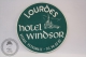 Hotel Windsor, Lourdes - France - Original Vintage Luggage Hotel Label - Sticker - Hotel Labels