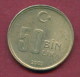 F3477 / -  50 000 Lira - 50 BIN Lira -  2003  -  Turkey Turkije Turquie Turkei  - Coins Munzen Monnaies Monete - Turkey