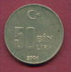 F3478 / -  50 000 Lira - 50 BIN Lira -  2004  -  Turkey Turkije Turquie Turkei  - Coins Munzen Monnaies Monete - Turquie