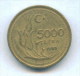 F3500 / -  5 000 Lira -  1995  -  Turkey Turkije Turquie Turkei  - Coins Munzen Monnaies Monete - Türkei