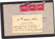 Yvert  278 B Bande Verticale De 3 Semeuse Cachet  Prades Pyrénées Orientales 1937 Sur Lettre Pour EV Avec Carte Visite - Cartas & Documentos