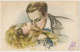 Adolfo Busi 2 Cartes Tres Belle Theme Du Baiser Bouche Et Cou 2 Cards Kissing - Busi, Adolfo