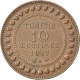 Monnaie, Tunisie, Muhammad Al-Nasir Bey, 10 Centimes, 1917, Paris, TTB+, Bronze - Túnez