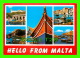 MALTE- MALTA - HELLO FROM MALTA - 5 MULTIVUES -  PERFECTA ADVERTISING LTD - - Malte