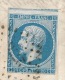 N° 14 BLEU NAPOLEON SUR LETTRE SAINTES POUR JARNAC / 24 MAI 1862 - 1849-1876: Période Classique