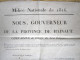 Affiche" Milice Nationale De 1816, Province De Hainaut, Mons" - Documents