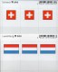 2x3 In Farbe Flaggen-Sticker Schweiz+Luxemburg 7€ Kennzeichnung Alben Karten Sammlung LINDNER 646+654 Flags HELVETIA LUX - Zafiro