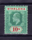 St Helena 1908 S.G. # 71 * Höchster Wert Edward - Sainte-Hélène