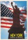 CPA NEW YORK CITY- STATUE OF LIBERTY, FLAG - Estatua De La Libertad