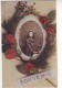 CARTE PHOTO . SOUVENIR . PORTRAIT COLLE D'UNE JEUNE FILLE DANS UN OVAL. L. PERRON CHARLEVILLE - Einschulung