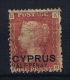 Cyprus: 1880 Michel 7 Type II  Plate Nr 216, Used  CV 500 Euro - Chipre (...-1960)