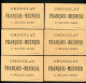 Chocolat François Meunier, Lot De 6 Chromos Lith. J. Minot VM2-3-2, Personnages, Scènes Humoristiques, Voir Scans - Other & Unclassified