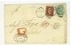 GRAN BRETAGNA - STORIA POSTALE FRATELLI FORQUET - 1 P. ROSSO MATTONE + 1 Sh ANNO 1875 - LETTERA PER NAPOLI MASSONERIA - Marcophilie