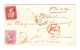 1 Penny Rot + 6 Pence Marken Auf Kleinem Umschlag 1858 Nach Tournans Bei Paris F - Briefe U. Dokumente