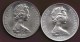 ISLE OF MAN LOT 2x 1 CROWN 1976 American Independence NICKEL + SILVER KM# 37+37a - Isle Of Man