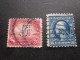 2 Timbres:US Postage USA United States Of America Perforé Perforés Perfin Perfins Stamp Perforated PERFORE  &gt;Trés Bie - Perfin