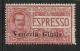 OCCUPAZIONI ITALIANE VENEZIA GIULIA 1919 ITALY OVERPRINTED SOPRASTAMPATO ITALIA ESPRESSO 25 CENTESIMI MNH FIRMATO SIGNED - Venezia Giulia