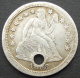 1858, USA, SEATED LIBERTY DIME, 10 CENTS COIN  SILVER -  **SEE PHOTOS** WITH HOLE - 1837-1891: Seated Liberty