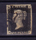 SG #1 - One Penny Black 1840 P 8 Gestempelt - Gebraucht