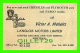 CARTES DE VISITE - LANGLOIS MOTORS LIMITED, MONTREAL - VICTOR A. MAHAITS - 1956 DRIVER'S LICENSE - - Visiting Cards