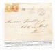 1865 Lettre D'Alexandrie 50 Ct Obl. GC5080 Pour Paris - Cachet D'entrée "PAQ.AN.V.SUEZ" - 1862 Napoléon III