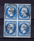 1853 - Katalog Ceres # 14 In Viererblock 20C. Blau Rundstempel - - 1853-1860 Napoleon III