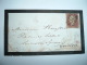 LETTRE TP 1P (T J) OBL. 283 + AU VERSO OBL. BLEUE: DE 25 1850 ESHE.. (NOEL CHRISTMAS) + OBL. ROUGE: DE 26 1850 - Storia Postale