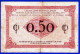 BON - BILLET - MONNAIE - CHAMBRE DE COMMERCE DE PARIS 75 CINQUANTE CENTIMES DU 10 MARS 1920 SERIE D. 15 N° 023,073 - Cámara De Comercio