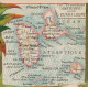 Chromo Carte Geo Guadeloupe Marie Galante Saintes Café Coton Cacao Sucre Moulin A Vent Windmill - Other & Unclassified