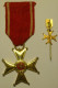 Pologne Poland 1944 " Order Of Polonia Restituta " Knight´s Cross Gold Plated + Miniature + Original Box - Autres & Non Classés