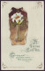 A JOYOUS EASTER. LILY FLOWERS IN VASE. Embossed (Postally Used, 1915) - Pasen