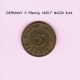 GERMANY   5 PFENNIG  1950 F  (KM # 107) - 5 Pfennig