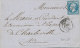 N°14 SUR LETTRE NUANCE CACHET A DATE . - 1853-1860 Napoléon III