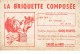 VIEUX-PAPIERS-BUVARD-BLANC-PUB- LA BRIQUETTE COMPOSEE-SALINS DU MIDI-MONTPELLIER-21 Cm X 13,5 Cm-REP F- - Animaux