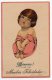 Vives Y Careta Baby Girl Kiss Me Art Deco  Ca 1900 Original Postcard Cpa Ak (W4_192) - Andere & Zonder Classificatie