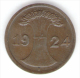 GERMANIA WEIMAR 2 RENTENPFENNIG 1924 - 2 Rentenpfennig & 2 Reichspfennig