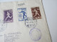 Finnland Registered Letter 1945 Sport FDC Nr. 286-290. Satzbrief Nach Schweden. Echt Gelaufen. 4 Stempel! - Cartas & Documentos