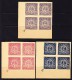 Paraguay 1930/50 Rot Kreuz 4-er Block Bogenecke 1.50+0.50 Pes. 3 Farben Probedruck - Paraguay