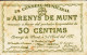 BILLETE LOCAL GUERRA CIVIL 50 CTS   CONSELL MUNICIPAL D`ARENYS DE MUNT - Autres & Non Classés