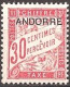 FRENCH ANDORRA..1931..Michel # 3...MH...Portomarken. - Ungebraucht