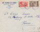 MAROC - 1,5F + 3F Auf Geschäftsbrief Aux Galeries De France > Paris - Marokko (1956-...)