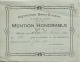 15  -  AURILLAC -   Institution Saint Eugene  - Mention Honorable  -  LASSALLE René -  1911 - Diplômes & Bulletins Scolaires