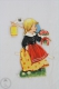 1900´s Old Illustration Of A Girl With Flowers - Germany Victorian Embossed, Die Cut/ Scrap Paper - Enfants