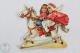 1900´s Old Illustration: Girl & Boy On A Horse - Germany Victorian Embossed, Die Cut/ Scrap Paper - Ragazzi
