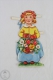 1900´s Old Illustration: Girl With Flowers - Germany Victorian Embossed, Die Cut/ Scrap Paper - Enfants